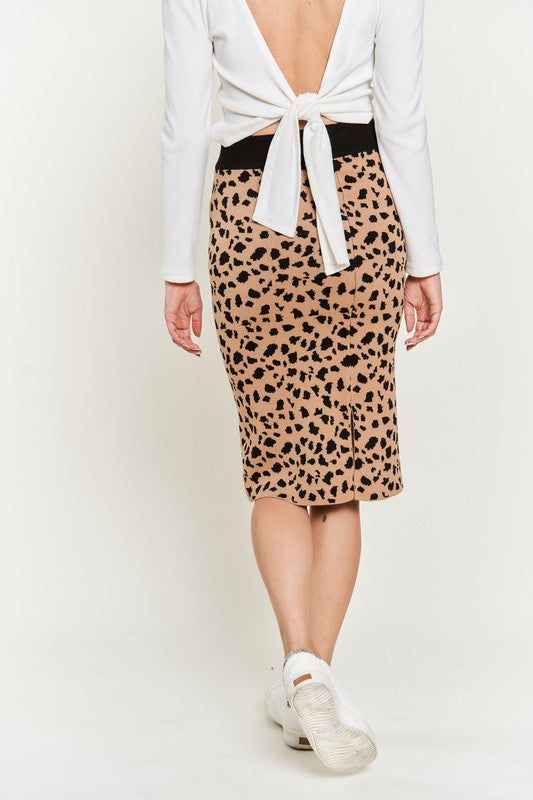 Feisty Animal Print Sweater Skirt