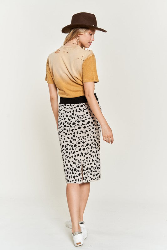 Feisty Animal Print Sweater Skirt