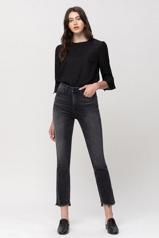 Mila High Rise Straight Crop Jeans