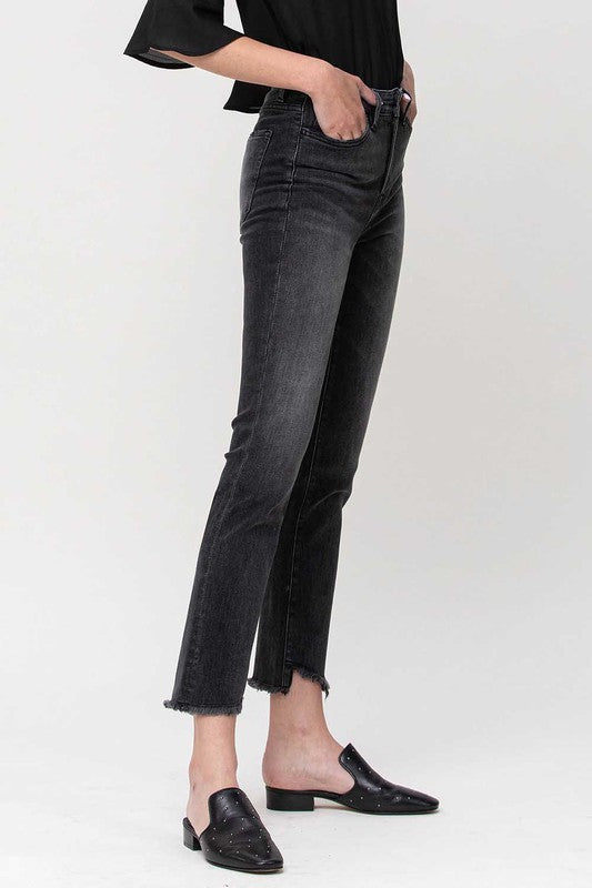 Mila High Rise Straight Crop Jeans