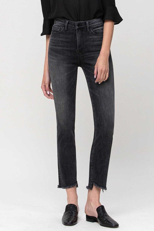 Mila High Rise Straight Crop Jeans