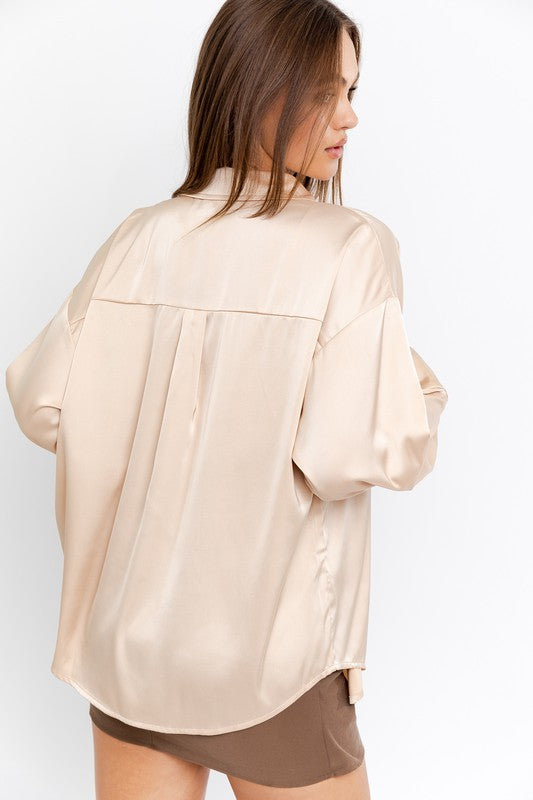 Margot Satin Oversized Shirt