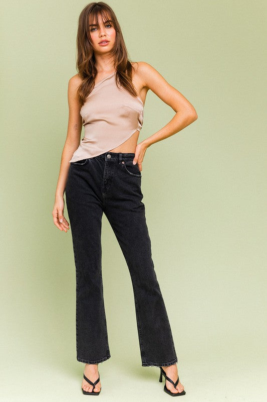 Celeste Asymmetrical Satin Top