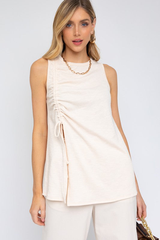 Danica Sleeveless Ruching Top