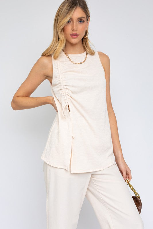 Danica Sleeveless Ruching Top