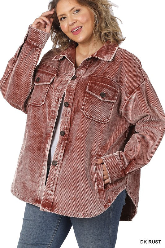 Aurelia Oversized Corduroy Shacket Plus