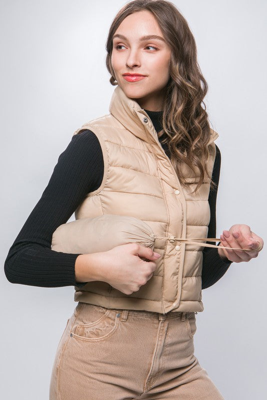 Emma High Neck Zip Up Puffer Vest