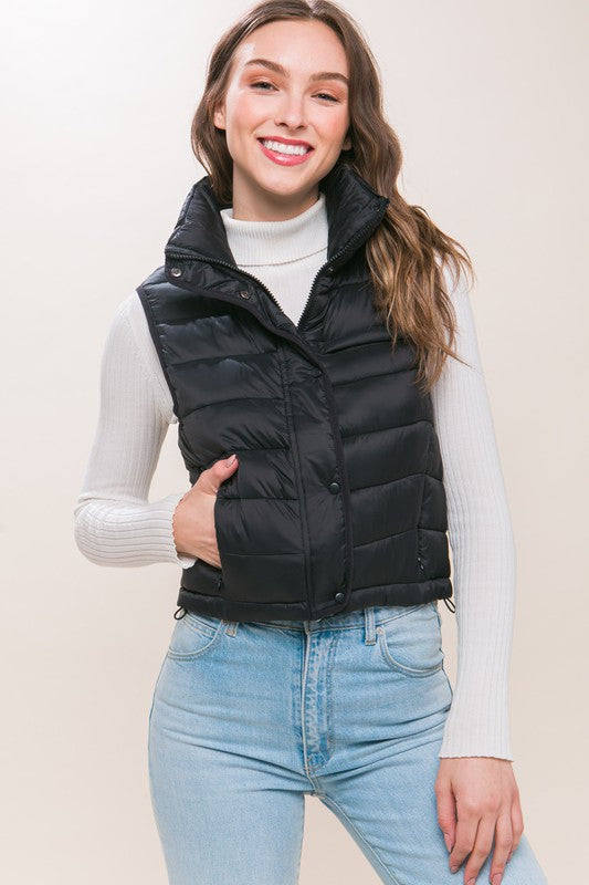 Emma High Neck Zip Up Puffer Vest