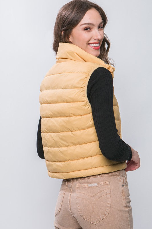 Emma High Neck Zip Up Puffer Vest