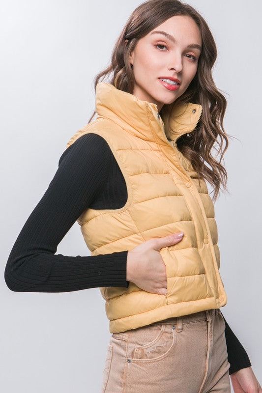 Emma High Neck Zip Up Puffer Vest