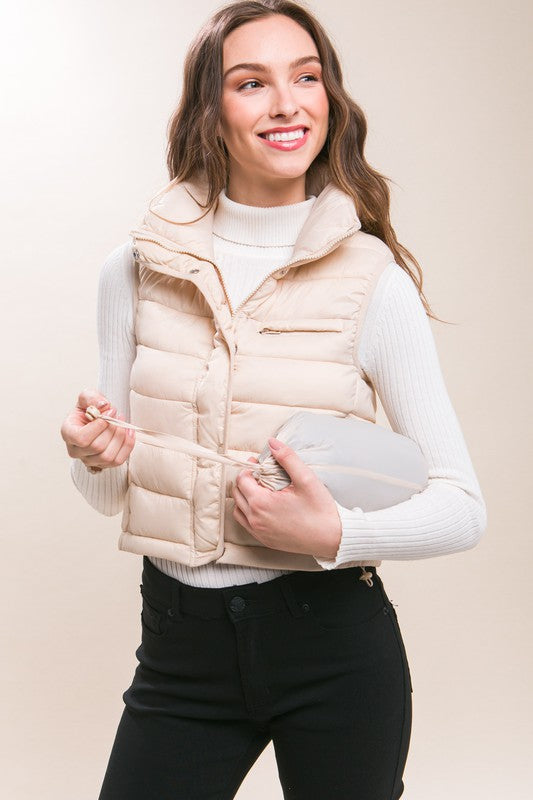 Emma High Neck Zip Up Puffer Vest