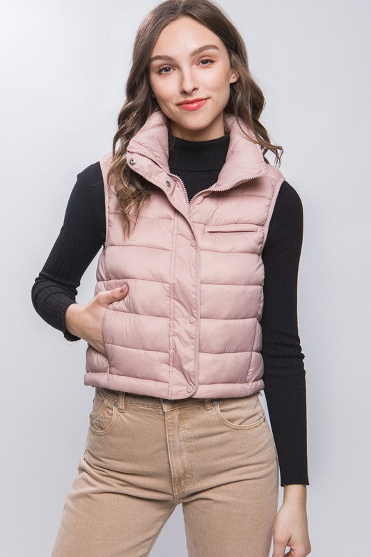 Emma High Neck Zip Up Puffer Vest