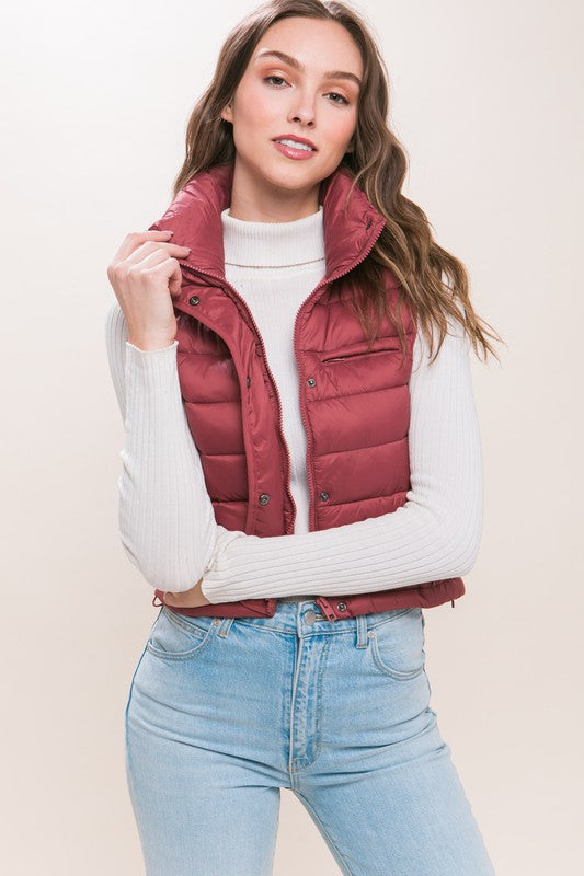 Emma High Neck Zip Up Puffer Vest