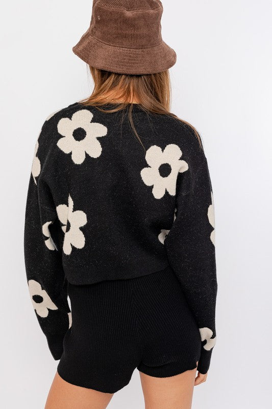 Daisy Long Sleeve Crop Sweater