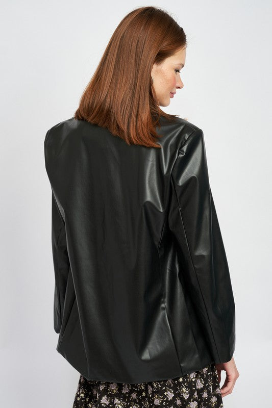 OVERSIZED PU LEATHER JACKET