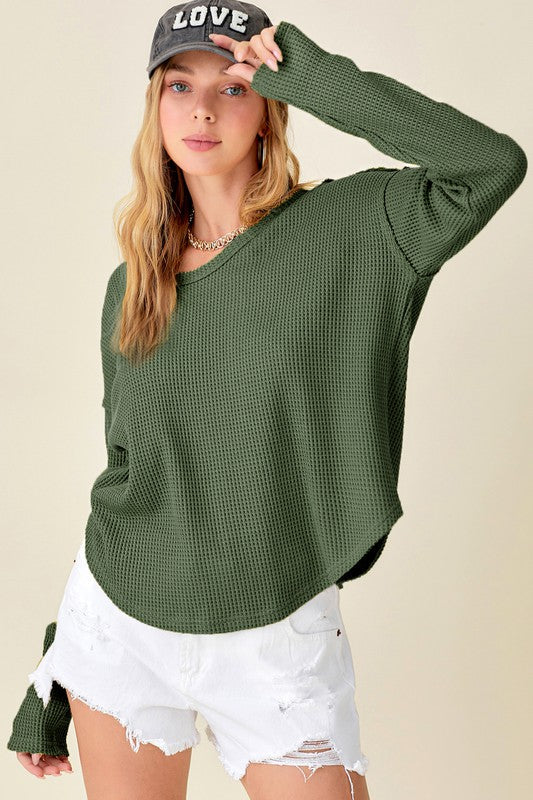 Julie Waffle Knit Top