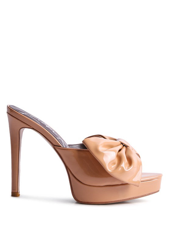 My Time Patent  Bow Detail High Heels