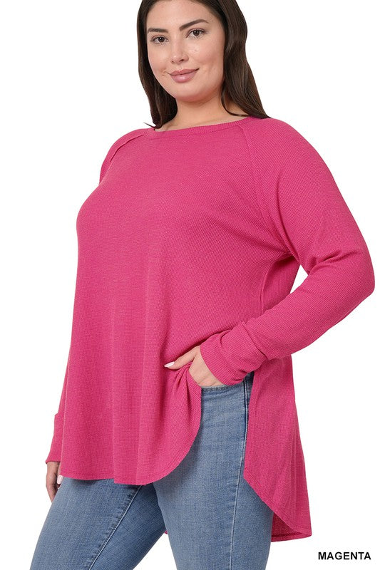 Baby Waffle Raglan Sleeve Top Plus