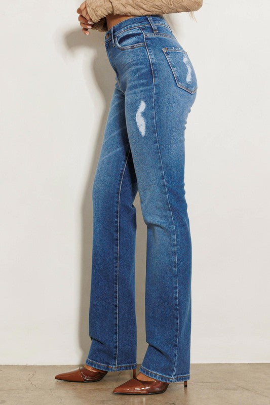 Maisie High Rise Subtle Straight Leg Jeans