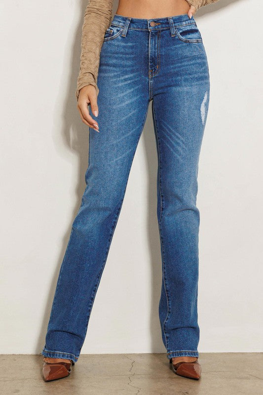 Maisie High Rise Subtle Straight Leg Jeans