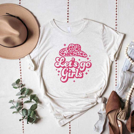 Let's Go Girls Leopard Hat Short Sleeve Tee