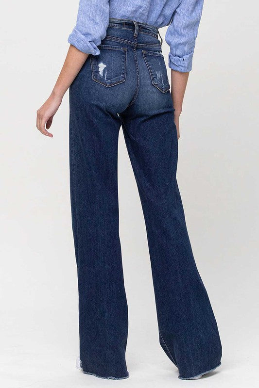 Rorie High Rise Distressed Wide Leg Jeans