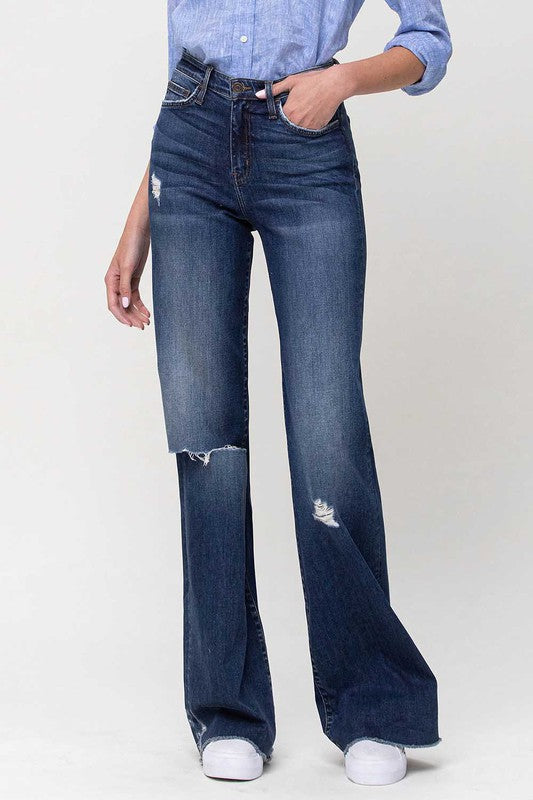 Rorie High Rise Distressed Wide Leg Jeans