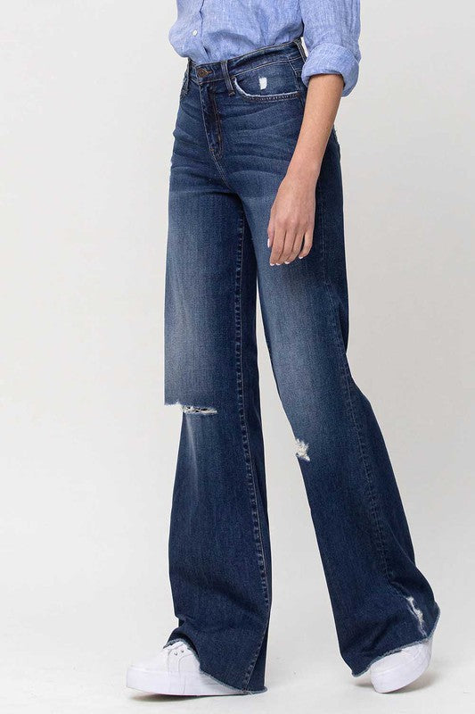 Rorie High Rise Distressed Wide Leg Jeans