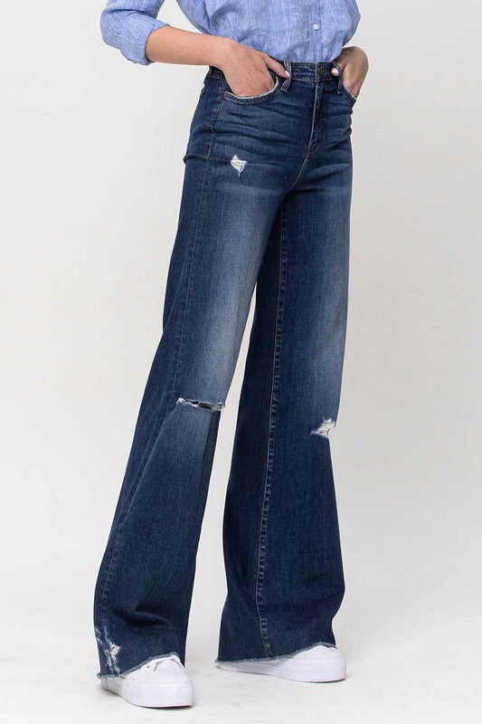 Rorie High Rise Distressed Wide Leg Jeans