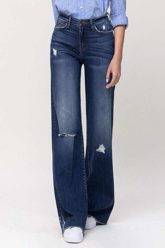 Rorie High Rise Distressed Wide Leg Jeans