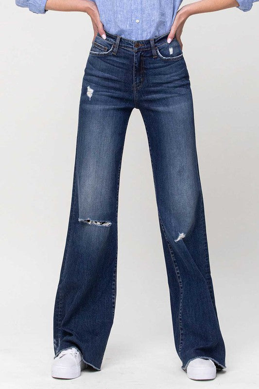 Rorie High Rise Distressed Wide Leg Jeans