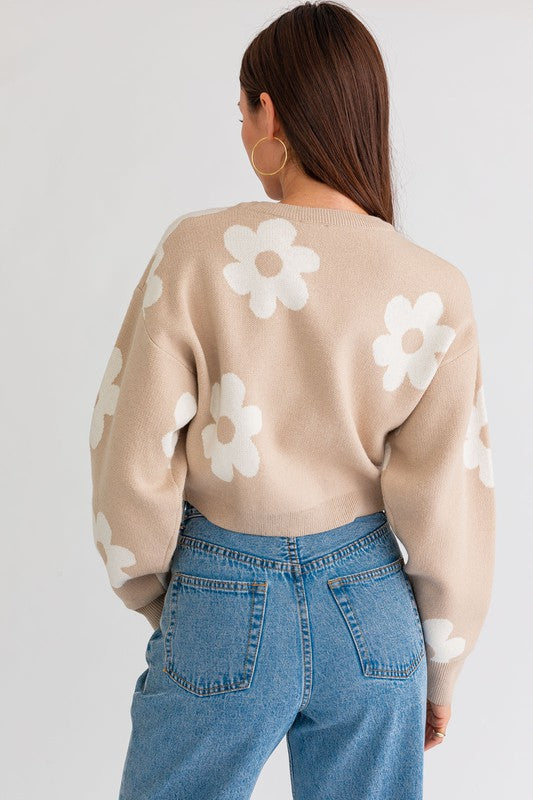 Daisy Long Sleeve Crop Sweater