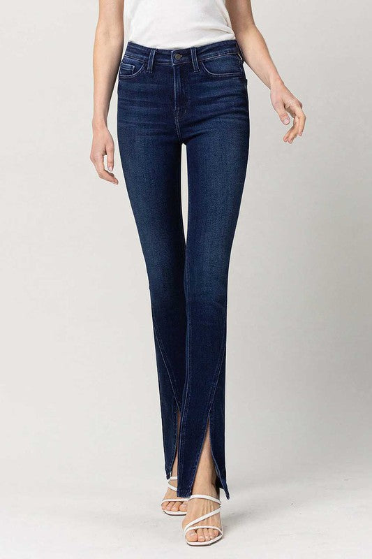 Caroline High Rise Slim Straight W/Slit