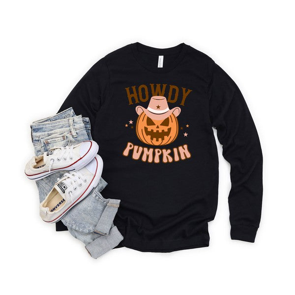 Howdy Pumpkin Long Sleeve Graphic Tee