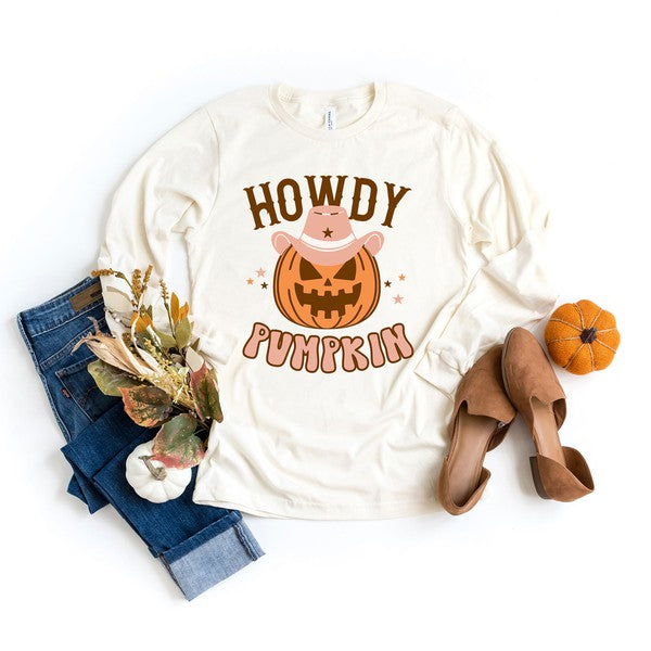 Howdy Pumpkin Long Sleeve Graphic Tee