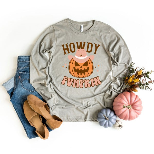 Howdy Pumpkin Long Sleeve Graphic Tee