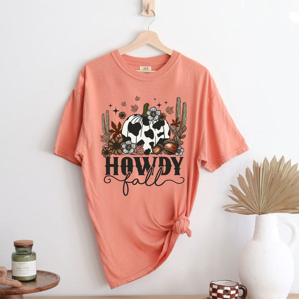 Howdy Fall Pumpkin Garment Dyed Tee