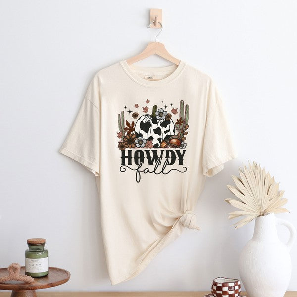 Howdy Fall Pumpkin Garment Dyed Tee