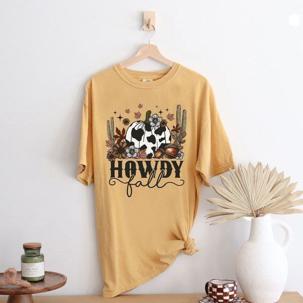 Howdy Fall Pumpkin Garment Dyed Tee