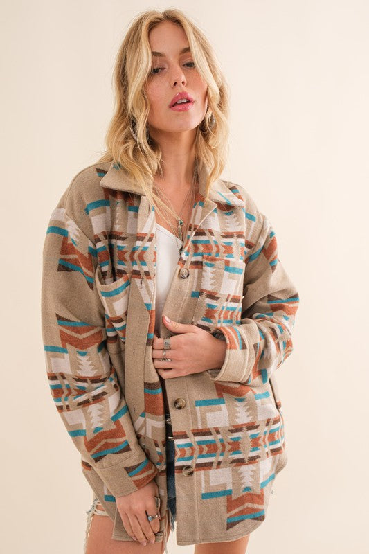 Marie Exclusive Aztec Shirt Jacket