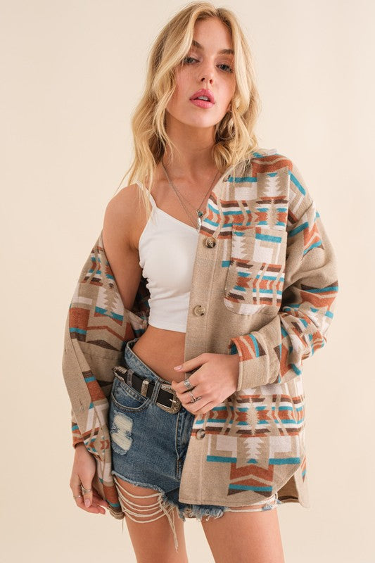 Marie Exclusive Aztec Shirt Jacket