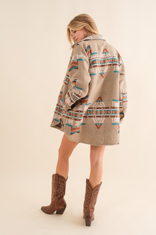 Marie Exclusive Aztec Shirt Jacket