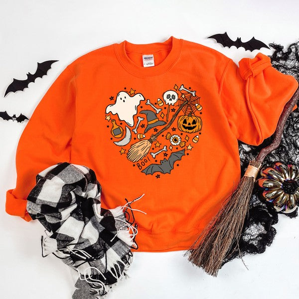 Halloween Heart Graphic Sweatshirt