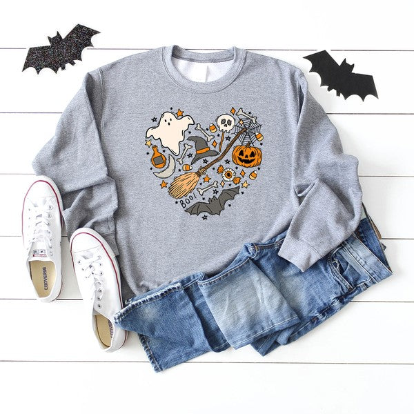 Halloween Heart Graphic Sweatshirt