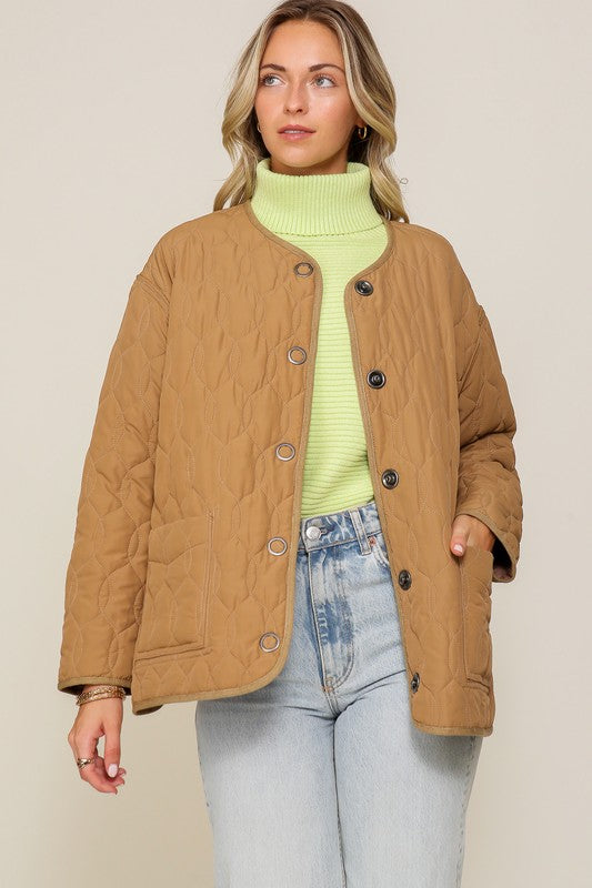 Calista Quilted Puffer Jacket with Pockets