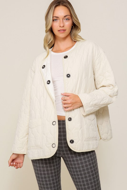 Calista Quilted Puffer Jacket with Pockets