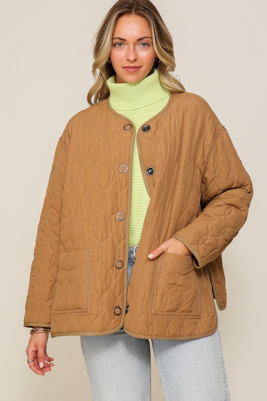 Calista Quilted Puffer Jacket with Pockets