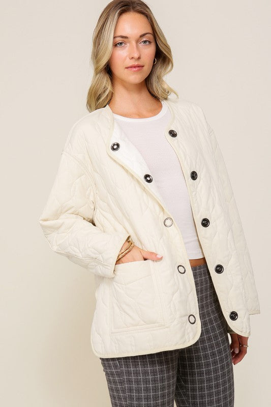 Calista Quilted Puffer Jacket with Pockets