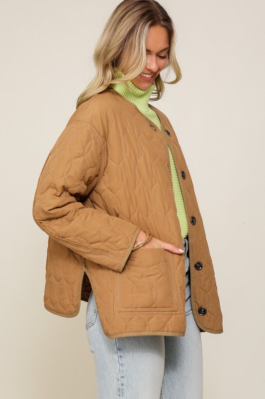 Calista Quilted Puffer Jacket with Pockets