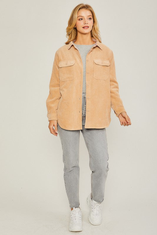 Cameron Corduroy Reversible Button Down Jacket